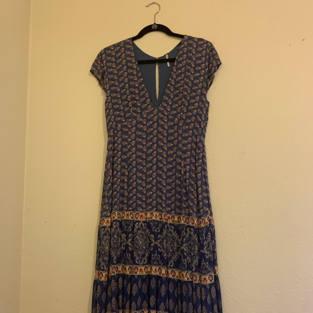 Free People Print Blue Maxi